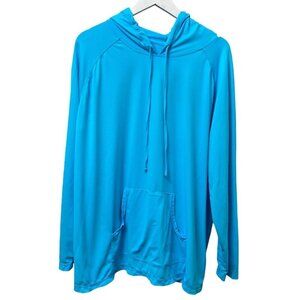 UVSKINZ Hoodie Plus Size 4XL Turquoise Blue Beach Sports Sun Coverup